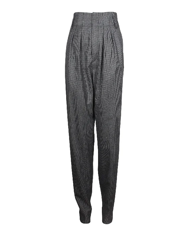 Today’s Special Isabel Marant Pleated High Waist Straight Pants in Grey Virgin Wool