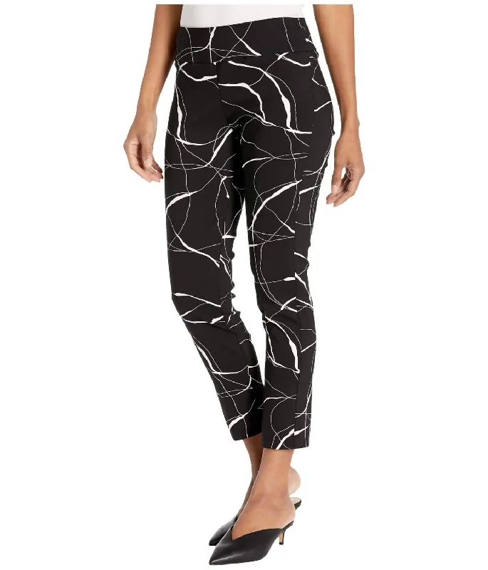 Weekend Discounts to Savor Brush Strokes Pull On Pant In Black/white
