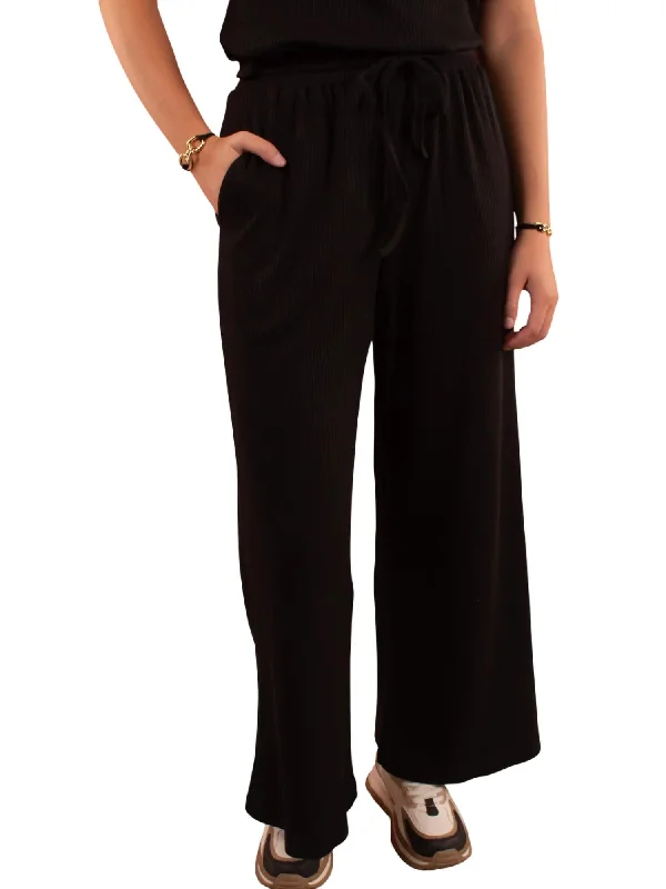Weekend Bargains to Enjoy Moonlit Magic Ribbed Slouchy Pant In Black