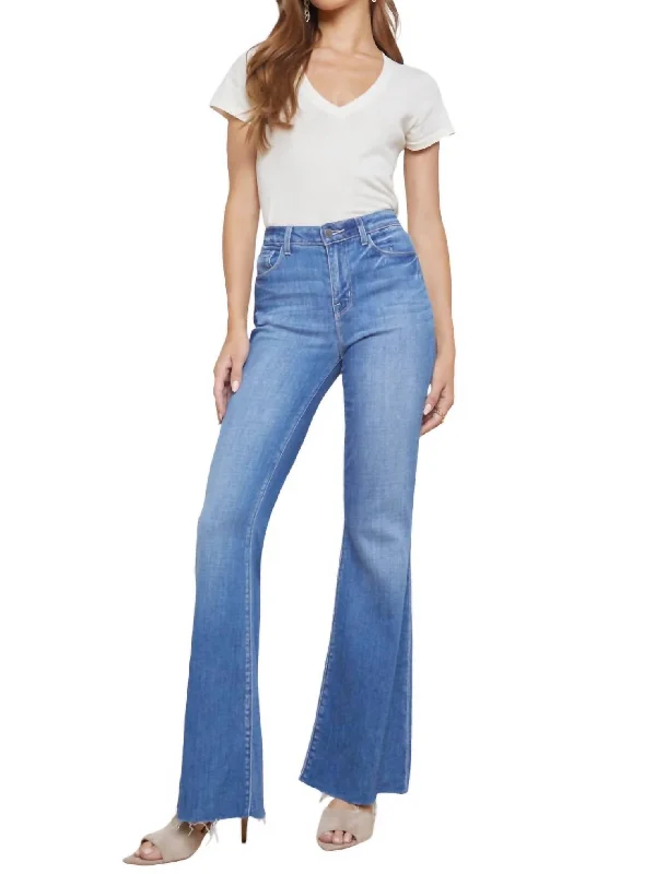 Today Only Sera Sneaker Flare Jeans In Bordello