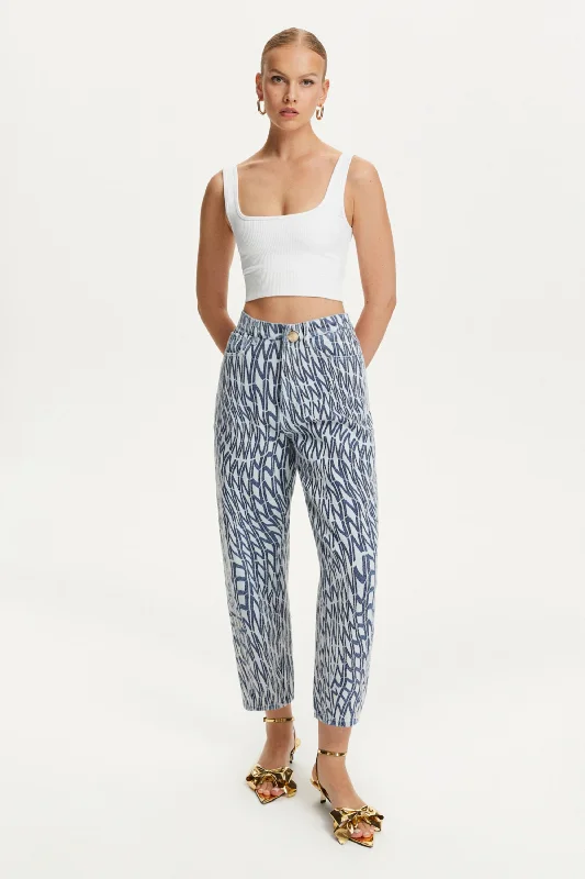 Early Bird Printed Mom Jeans