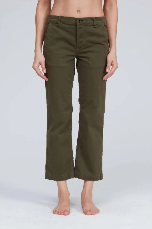 Great Bargains Slim Fit Twill Chino Pant In Safari Green
