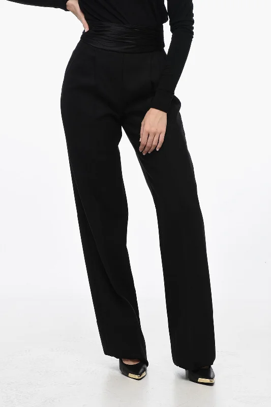 Price Buster LaQuan Smith Pleated Tailored Pants with Sash-Belt