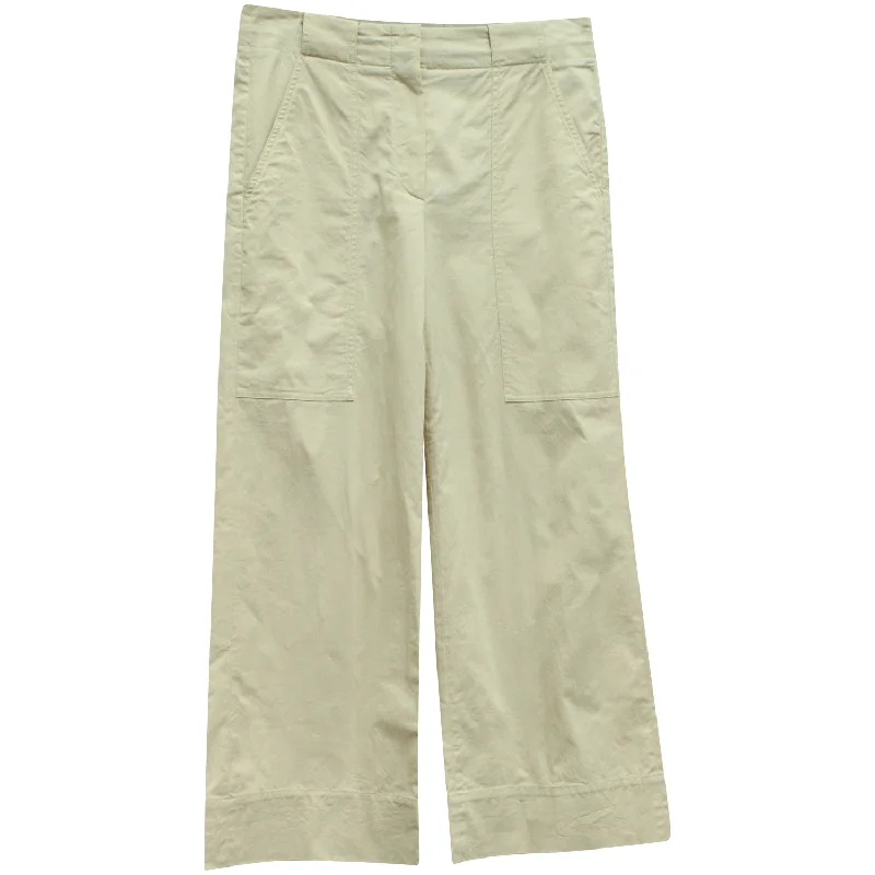 Hurry In Brunello Cucinelli Wide Leg Pants in Beige Cotton