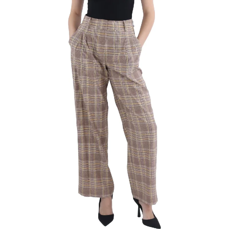 Buy More, Save More Plus Womens Plaid High Rise Wide Leg Pants