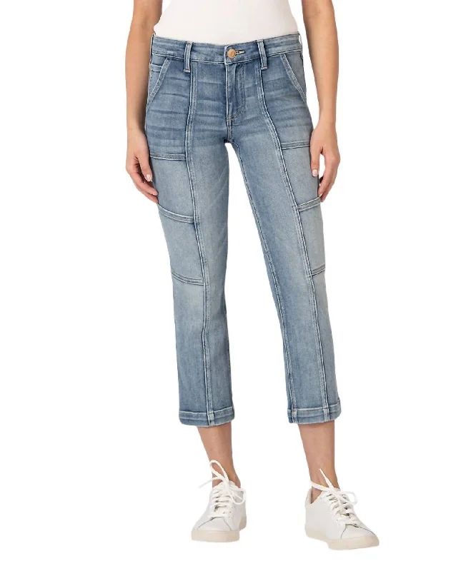 Final Clearance Women's Reese Mid Rise Crop Straight Leg In Light Indigo