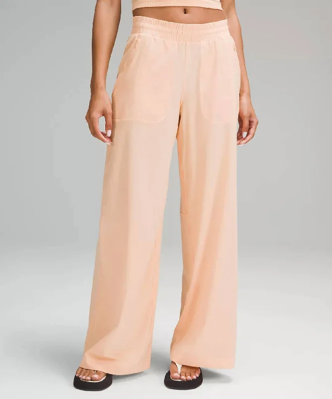 Price Reduction Swift Mid-Rise Wide-Leg Pant In Peach Bellini