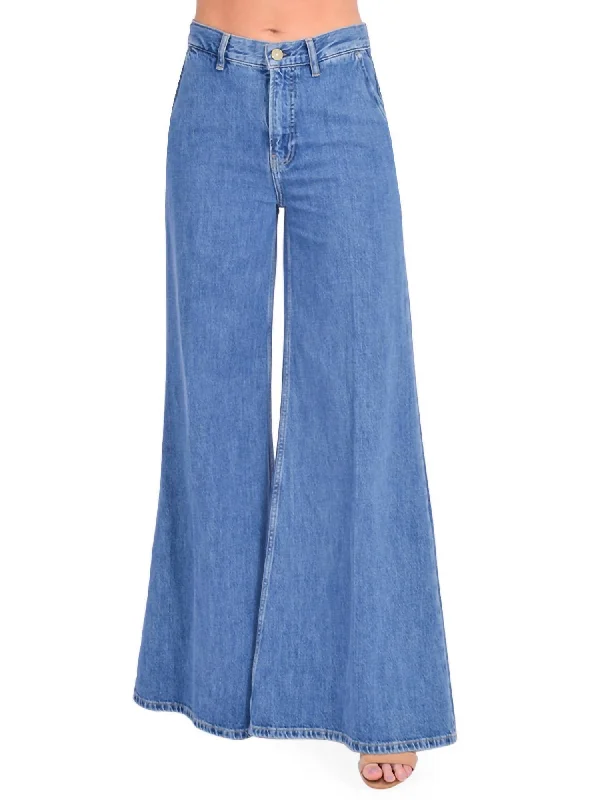 Deep Discounts Extra Wide Leg Jean In Ocean Drive