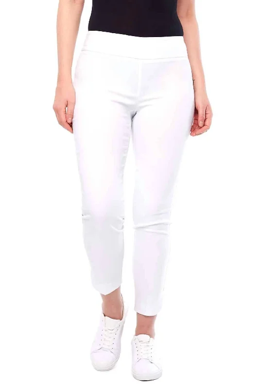 Weekend Specials to Snag Solid Slim Ankle Pant In White