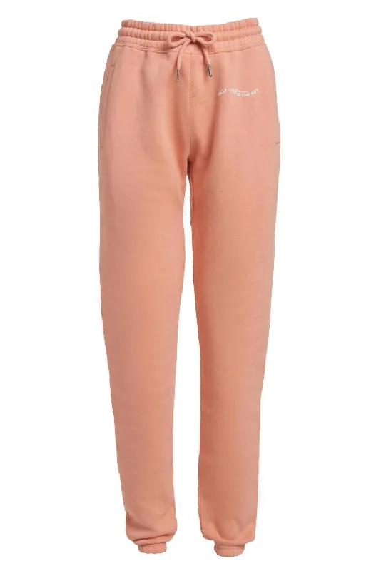 Weekend Discounts to Love Women's Organic Cotton Jogger Pants In Salmon