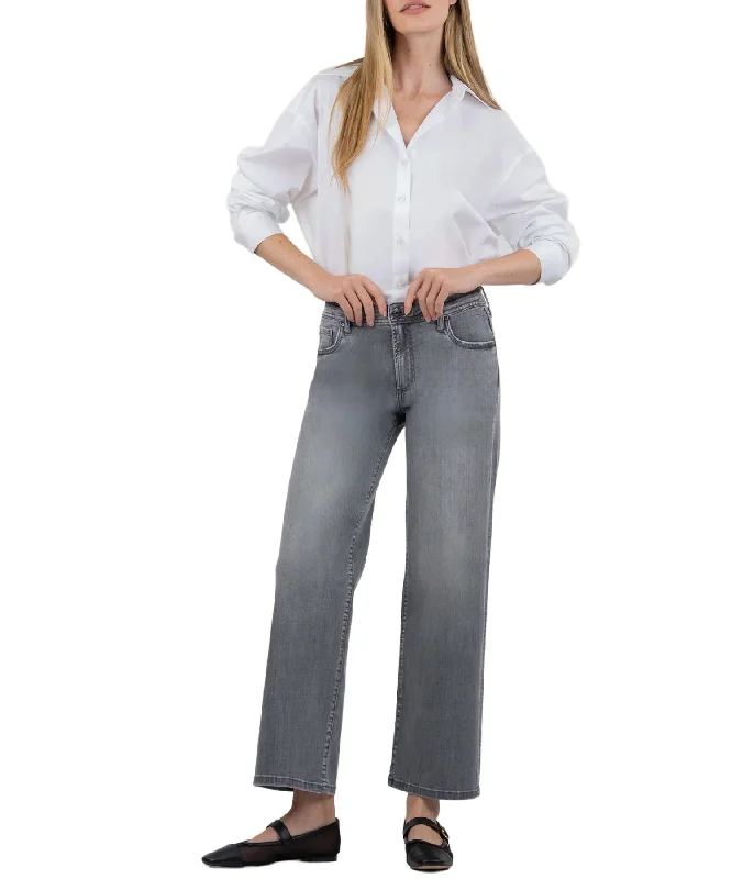 Price Cut Charlotte Mid Rise Jeans In Explained With Grey Base Wash
