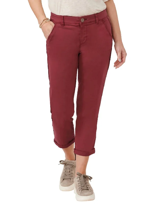One-Day Only Grape Wine High Rise Trouser In Burgundy
