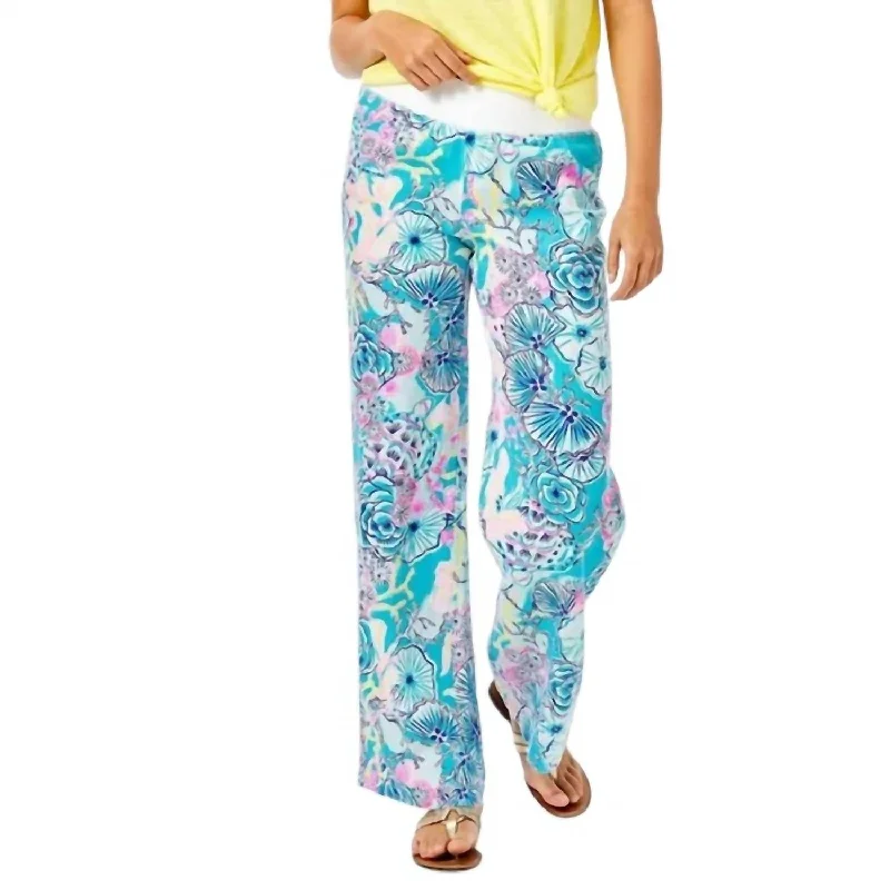 Weekend Discounts to Delight Beach Palazzo Pant In Bali Blue