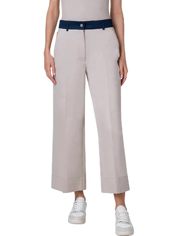Extra Savings Wide Leg Crop Pants In Beige/navy/orange