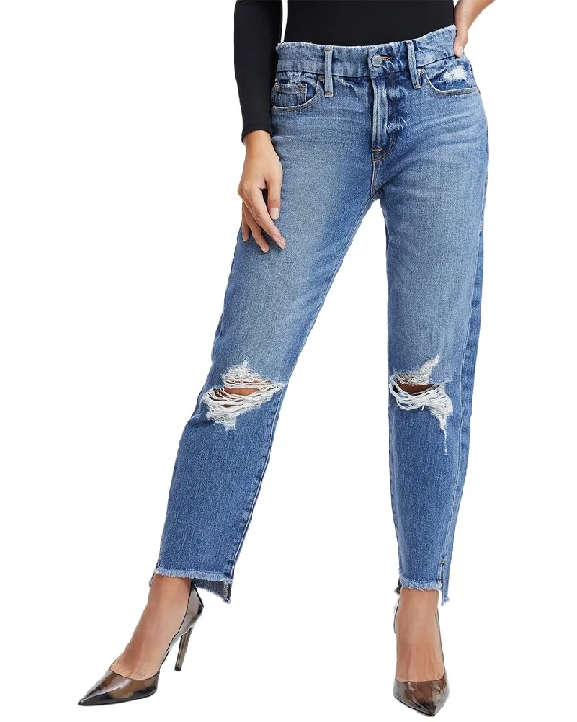 Massive Savings GOOD AMERICAN Good Girlfriend Blue Mid-Rise Jean