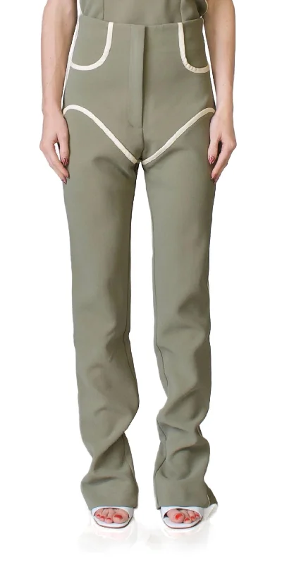 Weekend Savings Spree Cowboy Stovepipe Pants In Khaki & Cream