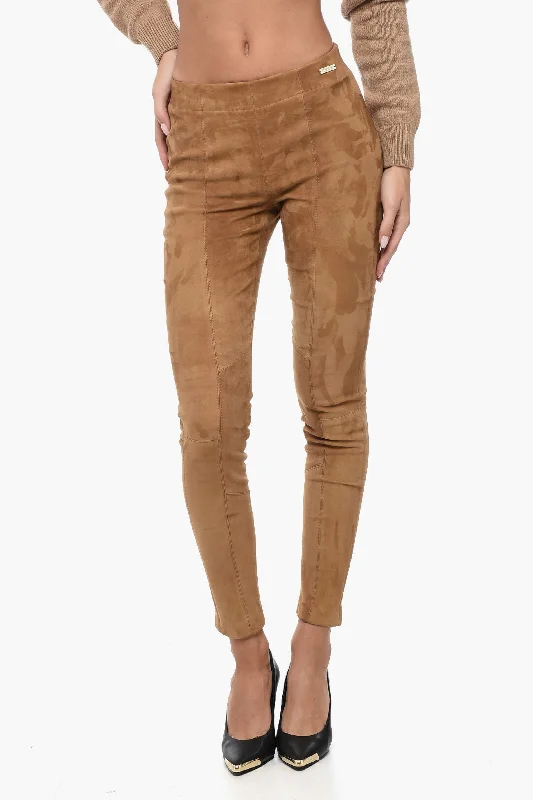 Super Deal Woolrich Elastic Waistband Suede Leggings