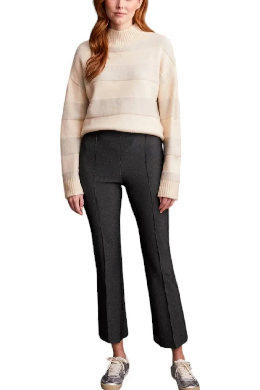 Weekend Offers That Amaze Pull On Shimmer Pinstripe Stretchy Trouser Pant In Black