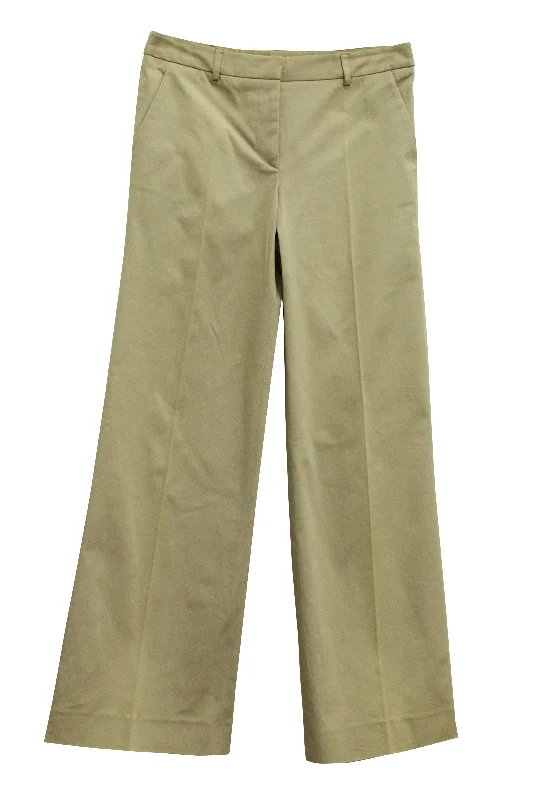 Shop Now Red Valentino Flare Pants in Beige Cotton