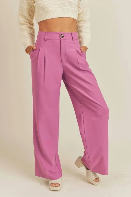 Weekend Discounts to Indulge In My Best Effort Wide Leg Trousers In Orchid