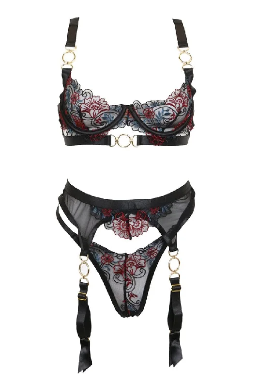 Quick Sale Azalea 3 Piece Set - Black/Red/Blue