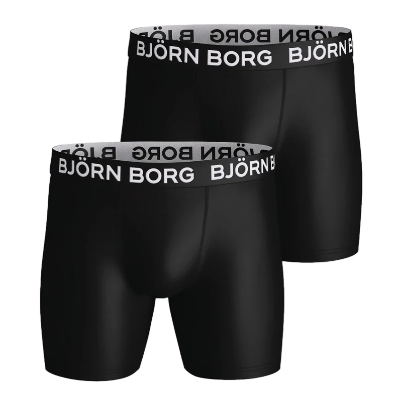 Time-Limited Offer Bjorn Borg Performance Boxer 2 Pack - Black