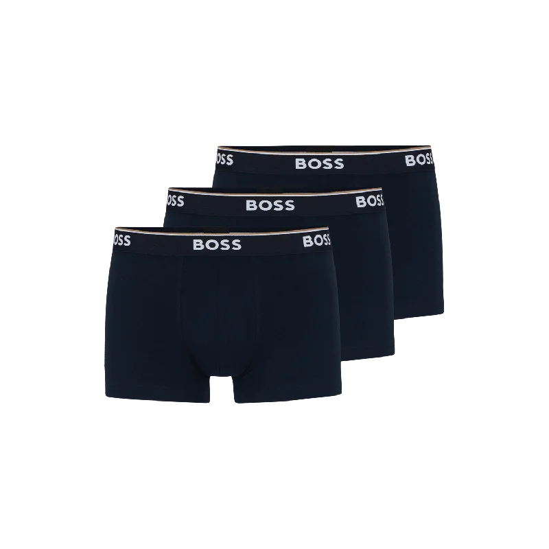 Weekend Bargains to Grab BOSS 3 Pack Power Cotton Stretch Trunks - Navy