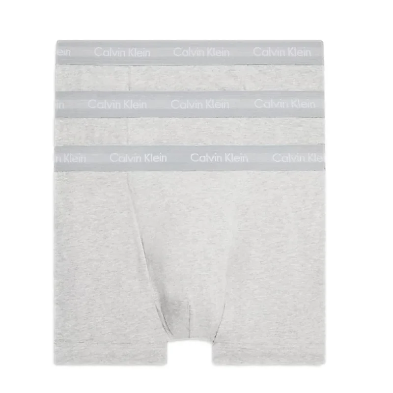 Weekend Specials to Relish Calvin Klein Cotton Stretch Trunks 3 Pack - Grey Heather