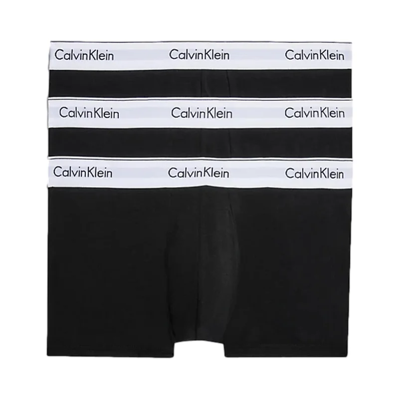 Weekend Bargains to Relish Calvin Klein Modern Cotton Stretch Trunks 3 Pack - Black