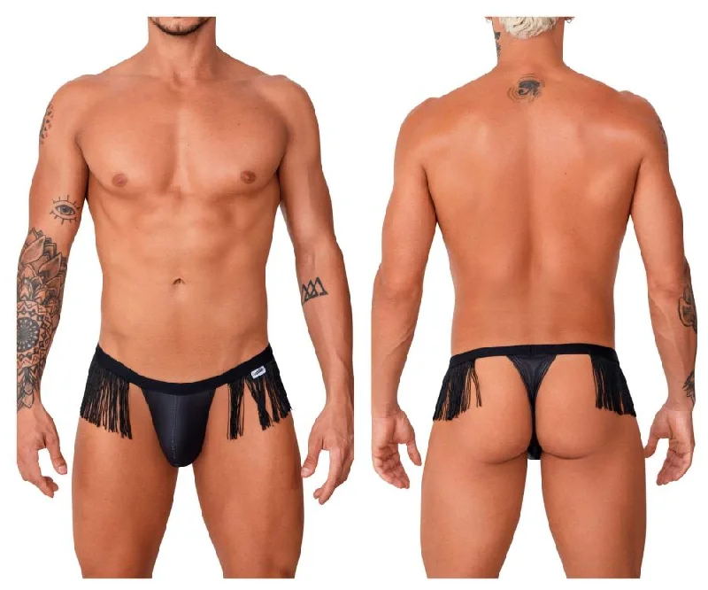 Clearance Items CandyMan 99754 Fringe Thongs Color Black