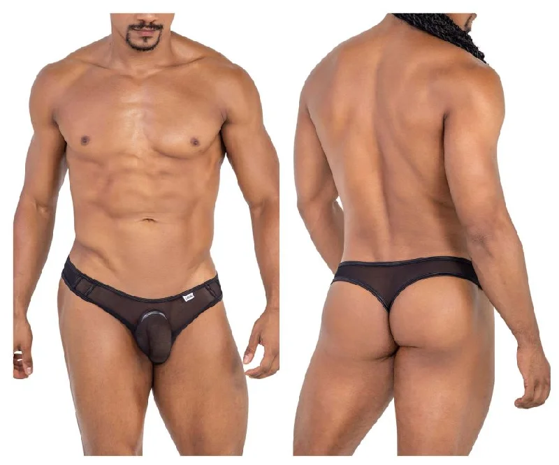 Instant Savings CandyMan 99767 Sports Mesh Thongs Color Black