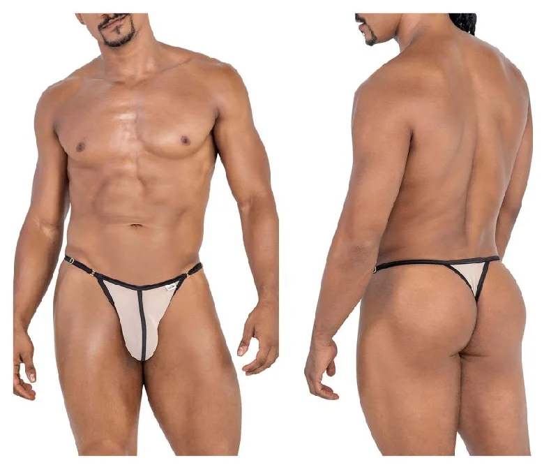 Deal of the Day CandyMan 99776 Mesh Thongs Color Beige