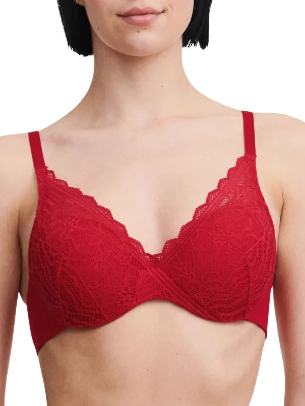 Special Promotion Easy Feel Floral Touch Covering Memory Foam Bra - Scarlet