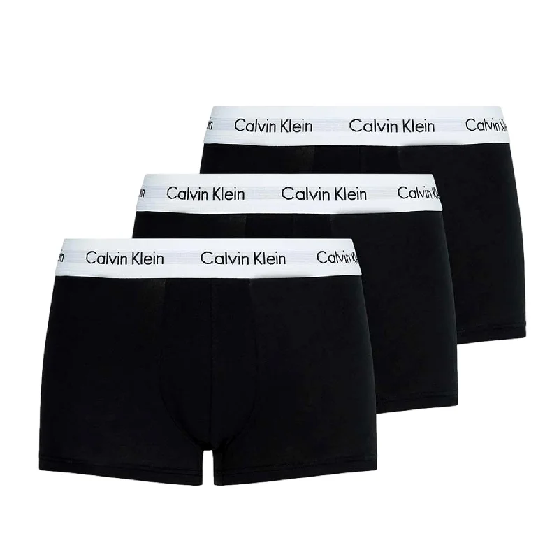 Big Discounts Calvin Klein 3 Pack Cotton Stretch Low Rise Trunks - Black