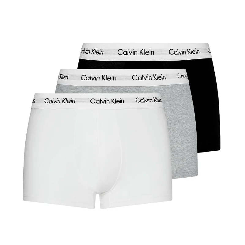 Early Access Calvin Klein 3 Pack Cotton Stretch Low Rise Trunks - Black/White/Grey Heather Early Access Calvin Klein 3 Pack Cotton Stretch Low Rise Trunks - Black/White/Grey Heather