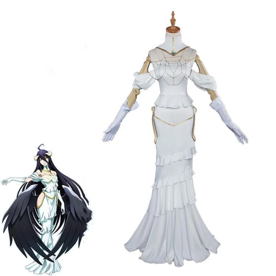 Crazy Deals Pre-sale Albedo Overlord Cosplay Costume White Dress C00145