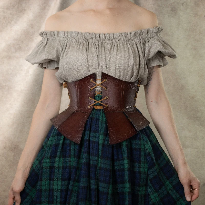 Deal Dash Debossed Leather Underbust Corset