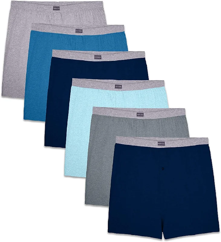 Exclusive Offer Fruit Of The Loom Mens 6 Pack Assorted Knit Boxers