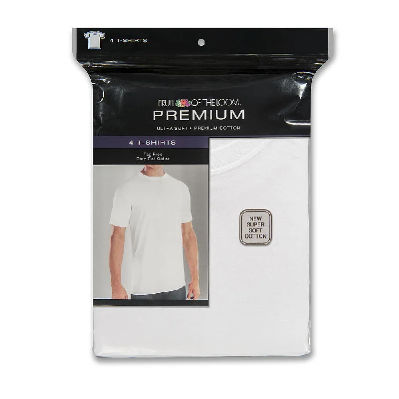 Today's Deal Fruit of the Loom Premium Men’s 4 Pack Premium Cotton T-Shirts