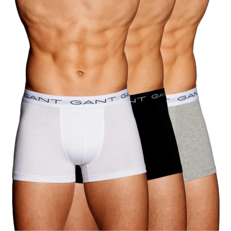 Weekend Deals That Impress Gant 3 Pack Stretch Cotton Trunks - Black/White/Grey