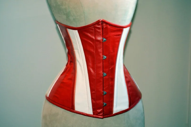 Inventory Reduction Hand dyed real leather Captain America red and white cosplay corset, steel boned made to measures exclusive corset, steampunk leather corset Inventory Reduction Hand dyed real leather Captain America red and white cosplay corset, steel boned made to measures exclusive corset, steampunk leather corset