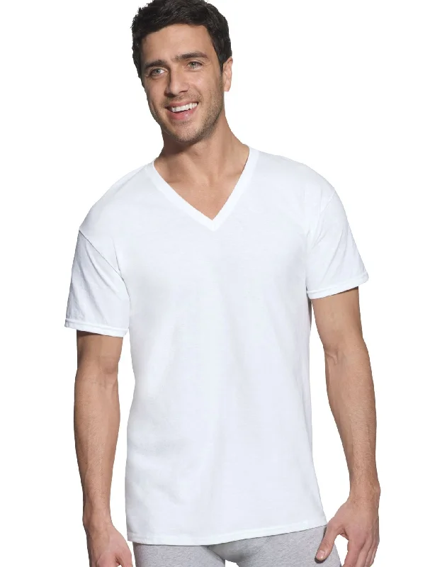 Special Price Hanes Classics Men's Traditional Fit ComfortSoft TAGLESS V-Neck Undershirt 6-Pack
