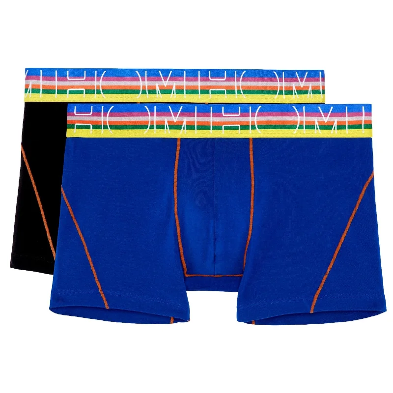 Weekend Savings Spree HOM Boxer Briefs - Carl #2 - Black/Bright Blue 2 Pack
