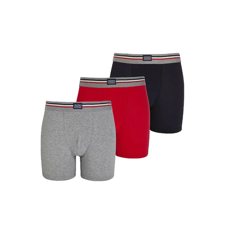 Weekend Deals That Please Jockey Cotton Stretch Boxer Trunk 3 Pack - Grey Mix