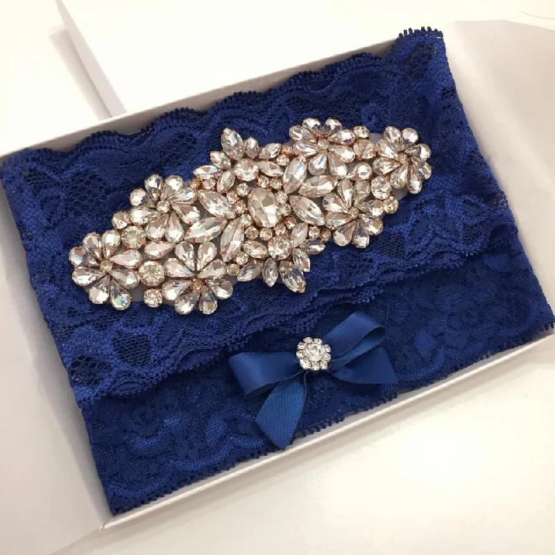 Super Deal JODY| ROYAL BLUE WEDDING GARTER SET
