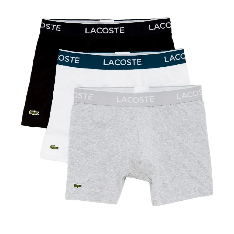 Weekend Offers That Amaze Lacoste Casual Cotton Stretch Boxer Brief 3 Pack - Black/White/Silver Chine Weekend Offers That Amaze Lacoste Casual Cotton Stretch Boxer Brief 3 Pack - Black/White/Silver Chine