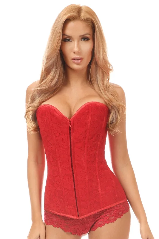 Grand Opening Sale Lavish Red Lace Overbust Corset