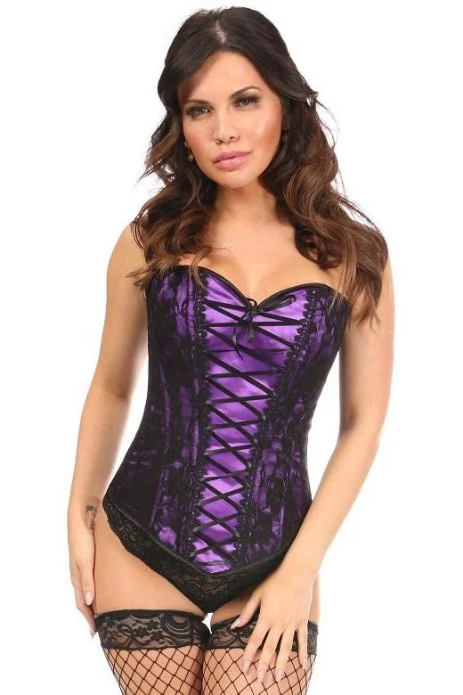 Weekend Offers That Dazzle Lace-Up Overbust Corset with Black Lace