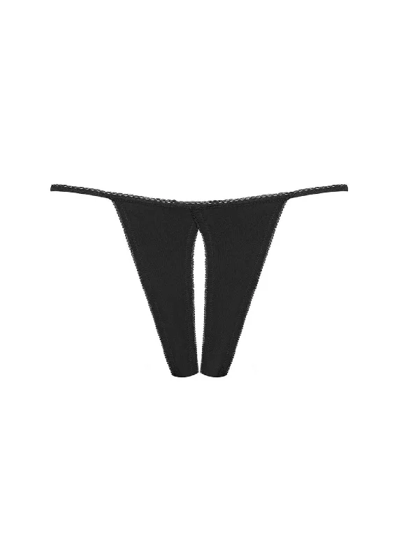 Weekend Offers That Delight Le Petit Secret Openable Thong (Black)