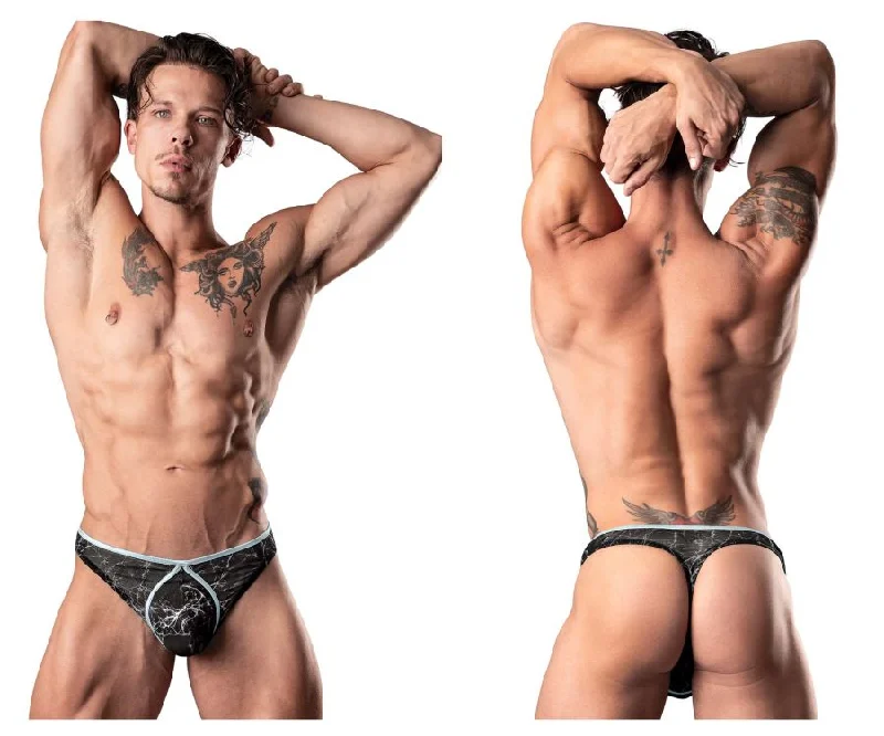 Mega Sale Male Power 461-290 Marble Mesh Mini Thong Color Black